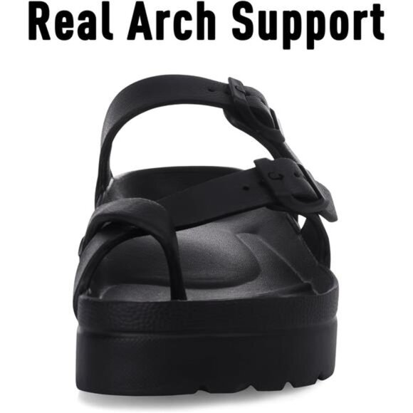 Women's Platform Sandals with Arch Support Comfortable Foam Slides Lightweight - Picture 4 of 7